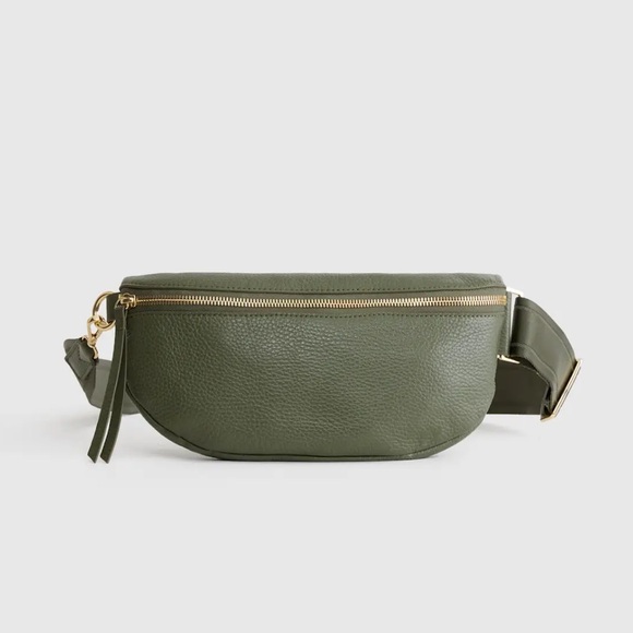Quince Handbags - Quince Pebbled Leather Sling Bag/Fanny Pack/Belt Bag